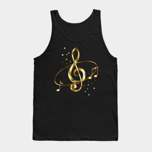 Golden Musical Key Tank Top